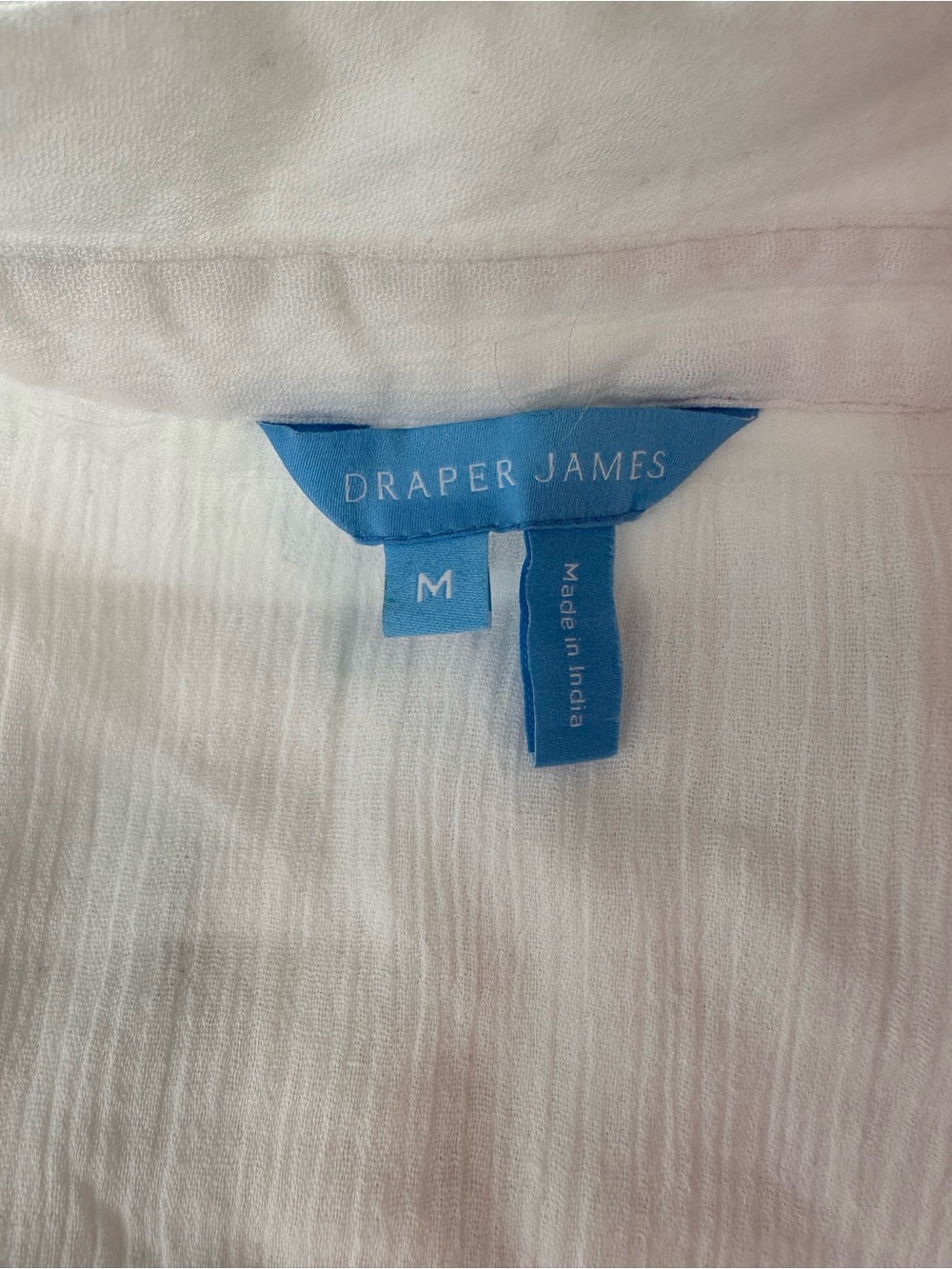 Draper James White Crinkle Cotton Midi Swim Coverup Dress Belted Medium Coastal - Picture 6 of 9